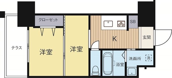 渡辺通駅 徒歩8分 3階の物件間取画像